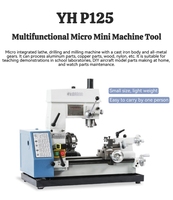 Tour à métaux manuel 3-en-1 YH P125 pour machines industrielles, mini-tour pour le traitement de petites pièces