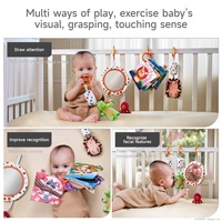 Ensemble de livres suspendus avec hochet pour bébé Tumama, miroir pour bébé, animaux marins, hochet suspendu pour poussette et lit bébé, ensemble de jouets pour bébé