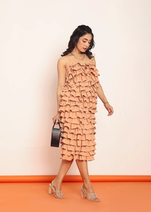 Vestido Midi con Volantes y Tirantes Ajustables, Elegante, Casual, Bohemio, de Playa, para Fiestas de Verano, Vestido de Moda para Mujer, Atuendo Moderno - Product Image 2