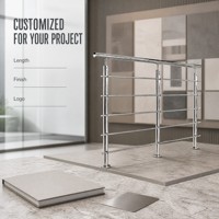 Poteau vertical robuste en acier inoxydable OEM avec rail en verre pour entrée de complexe hôtelier, appartement et bureau