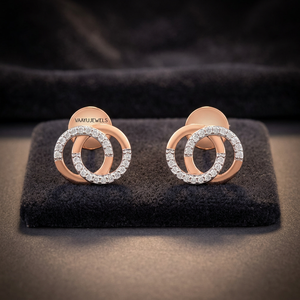 Boucles d'oreilles en or rose et diamants pour femmes, bijoux de luxe, boucles d'oreilles fines pour mariage, or 10K, 14K, 18K, argent 925 et 935 - Product Image 2