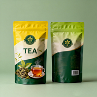 Emballage d'impression personnalisé à marque privée, sachets refermables en aluminium pour grains de café de 250 g et 500 g, sachets de thé réutilisables à fond plat