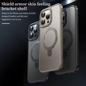 Custodia per telefono opaca traslucida sottile antiurto con protezione a goccia <span class=keywords><strong>iPhone</strong></span> <span class=keywords><strong>11</strong></span>/12/13/14/15/16/17/ ProMax con custodia magnetica - Product Image 6