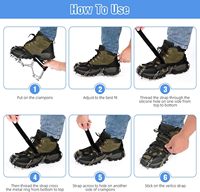 Crampons antidérapants ORIENT à 24 pointes en acier inoxydable et silicone pour hommes et femmes, pour la randonnée, la marche, le jogging, la pêche