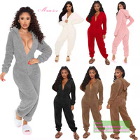 Combinaisons d'hiver à capuche pour femmes adultes Teddy Velvet Custom Onesie for Women