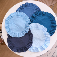 Vente en gros d'usine, sets de table individuels en tissu décoratifs, couleur unie, bord festonné, style minimaliste coréen, pour hôtel