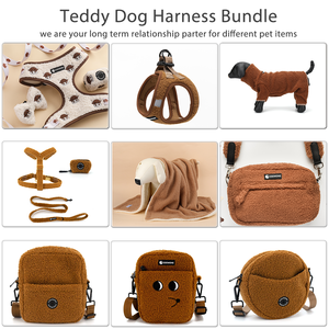 Özel Sherpha Teddy polar tasma köpek kişiselleştirilmiş nakış köpek koşum ön çekme koşum köpek kurşun ve yaka Pet malzemeleri - Product Image 3