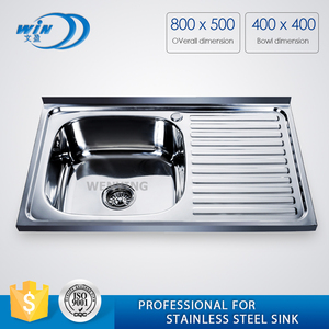Fregaderos de <span class=keywords><strong>cocina</strong></span> Fregadero de granja Fregadero Mostrador superior Cuadrado Hotel Stone 200 304 Construido en un solo tazón de acero inoxidable WY-8050SA moderno - Product Image 5