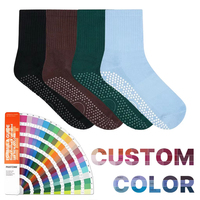 Chaussettes de sport en coton pour femmes, antidérapantes, avec volants mignons, respirantes, pour le Pilates, le yoga, l'entraînement et la gym