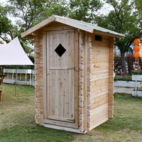 Toilette extérieure en bois de sapin chinois, style simple, en bois massif, utilisation 5-10 ans