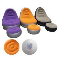 Canapé gonflable avec repose-pieds, canapé gonflable pliable portable, design moderne pour salon, camping en plein air, canapé-lit imperméable