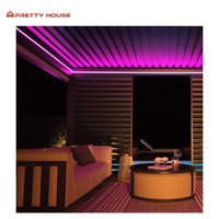 Pergola et gazebo bioclimatiques motorisés en aluminium modernes pour l'extérieur, avec dimensions personnalisées et design imperméable