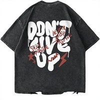 T-shirt en coton tricoté 100% pour homme, coupe ample, noir, style hip-hop, avec logo personnalisé, sérigraphie, qualité supérieure