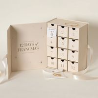 Calendrier de l'Avent rose festif numéroté avec 12/24/25 tiroirs, emballage en papier personnalisé pour des surprises de fêtes