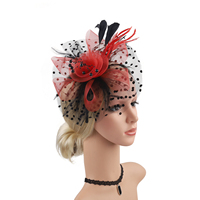 Serre-têtes de haute qualité avec plumes, fascinateurs de beauté, pinces banane, filets à cheveux en maille fleurie, serre-têtes tendance pour femmes et jeunes filles