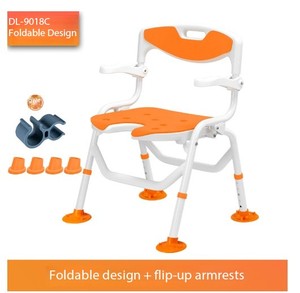 <b>Metal</b> Wall-Mounted Shower Seat Non-Slip <b>Folding</b> Bath Stool Bathroom Shower <b>Chair</b> for Pregnant Women Kids Elderly Stainless Steel - Product Image 2