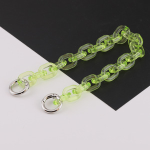 Cadena acrílica con hebilla para bolsos DIY, cadena cruzada, anillo abierto en forma de U, material de joyería, pequeños accesorios, resina plástica colorida - Product Image 4