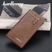 Groothandel Lange Grote Capaciteit Heren Mode Portemonnee Casual PU Lederen Clutch met Rits Telefoon Geld Portemonneehouder
