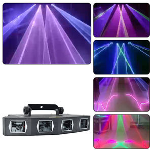 Línea láser de escaneo de cuatro cabezales en forma de abanico, línea láser a todo color, luz DJ Disco Show Night Club RGB Stage Laser Light - Product Image 5