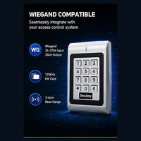 Lecteur Wiegand autonome 12-28V AC/DC pour cartes EM 125KHz, clavier de contrôle d'accès RFID étanche IP68 en alliage de zinc avec fonction de réinitialisation