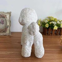 Statue de chien Bichon Frisé en résine, sculpture animale, cadeau mignon, artisanat créatif, décoration d'intérieur, accessoire de photographie