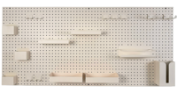 Organisateur de bureau mural en fer Étagères modulaires en panneau perforé pour la configuration de PC de jeu Solution de rangement personnalisée pour bureau, salle de bain et cuisine