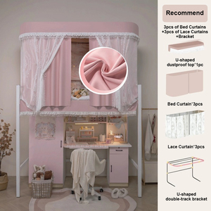 Zanzariera <span class=keywords><strong>per</strong></span> <span class=keywords><strong>letto</strong></span> a castello, tenda decorativa <span class=keywords><strong>per</strong></span> la privacy, tenda a <span class=keywords><strong>baldacchino</strong></span> a forma di U con pizzo oscurante resistente <span class=keywords><strong>per</strong></span> <span class=keywords><strong>letto</strong></span> da dormitorio stile principessa - Product Image 6