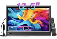 2025 Çok Satan KCR Mini Cep Boy Taşınabilir Dijital TV 12.5" LCD HD 1366x768 60Hz Şarj Edilebilir Pil LED Arka Aydınlatma