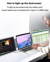 Moniteur Externe Mobile Triple 14 Pouces 1080P LCD Double Écran Portatif 1080*1200P pour Ordinateur Portable Faible MOQ – Commande Personnalisée