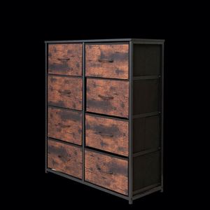 8 Drawer Fabric Dresser Freestanding MDF Pine Storage Cabinet Stainless Steel Frame Bedroom Furniture - Product Image 4