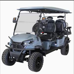 Custom Factory 4+2 Seat Stainless Steel Electric Golf Cart with Lithium Battery 36-Hole <b>Range</b> Hunting Buggy 300kg Load 24km/h - Product Image 1