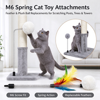Pièces détachées pour jouet vibrant à ressort pour chat, accessoires boule moelleuse et plumes pour arbre à chat