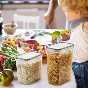 Transparent Rectangle PET <b>Plastic</b> Injection Molded Food <b>Storage</b> Jar Custom Logo Sealed Design Sustainable Kitchen Container - Product Image 6