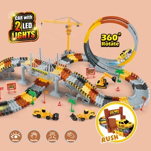 201PCS costruzione pista da corsa giocattoli auto Set veicolo da corsa elettrico flessibile rotazione <span class=keywords><strong>di</strong></span> 360 gradi treno pista costruzione corsa su strada - Product Image 5