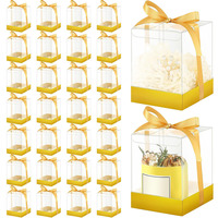 Boîte d'emballage cadeau transparente bougeoirs photophore en vrac papier couverture inférieure ruban noël mariage bougie boîtes d'emballage