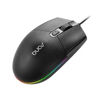 Souris de jeu optique filaire professionnelle LG100 USB 2.0 avec rétroéclairage RVB, 4 boutons, design ergonomique pour les deux mains, certifiée CE