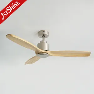 1stshine Ceiling Fan Flush Mount Downrod Ceiling Modern L Solid Wood 3 Blades Ceiling Fans