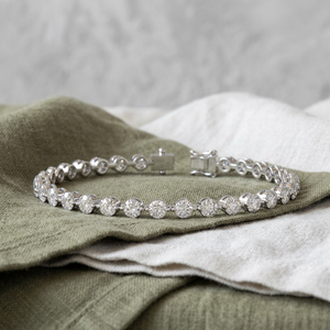 Pulsera de tenis de oro natural con diamantes, engaste redondo, joyería fina de lujo, pulsera de oro amarillo, regalo clásico para mujer - Product Image 3