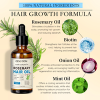 Huile Capillaire Croissance Cheveux au Romarin Soin du Cuir Chevelu Marque Blanche avec Menthe Poivrée Naturelle, Kératine, Collagène, Huile d'Argan et Huile d'Arbre à Thé