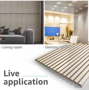 Panneaux muraux acoustiques en bois 3D sans odeur de haute qualité, décoration de plafond intérieure, absorption acoustique, écologiques, taille personnalisée, <span class=keywords><strong>studio</strong></span> - Product Image 2