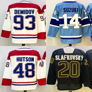 เสื้อฮอกกี้เย็บติดสำหรับผู้ชาย หมายเลข 22 โคล คาฟฟิลด์ 13 โคล คาฟฟิลด์ 14 นิค ซูซูกิ 20 จูราจ สลาฟคอฟสกี้ 48 เลน ฮัทสัน 53 โนอาห์ ด็อบสัน - Product Image 1