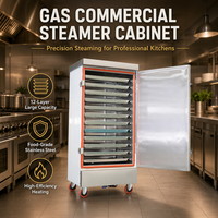 Armoire de cuisson vapeur industrielle robuste au gaz pour cuisines commerciales, idéale pour la cuisson à la vapeur des pains, des buns et des fruits de mer