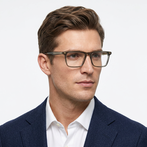 Men's Rectangle Full Rim <b>Eyeglasses</b> Solid Color Anti-Uv Resin Lens Vision Correction <b>Frames</b> for Adults - Product Image 1