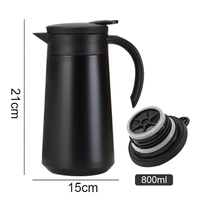 Cafetière portable 800ml, thermos, pot à café, sous vide, en acier inoxydable, pour mocha