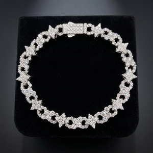 Bracelet cubain KIVORA en argent sterling 925 plaqué rhodium, serti de diamants Moissanite certifiés GRA, style Hip Hop personnalisé - Product Image 1