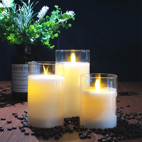 Appareil sans flamme, 10CM 12, livraison gratuite Bougie électrique Led avec bascule en verre, contenant lumineux, 5cm/15CM, 10 pièces