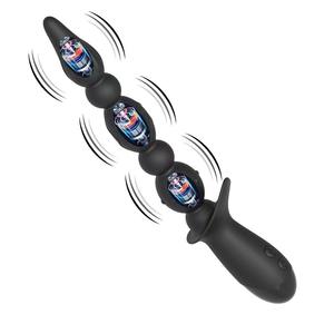 Plug anal électrique Mengqi Black, 10 fréquences, vibrations puissantes, étanche, en silicone, pour plaisir anal. - Product Image 6
