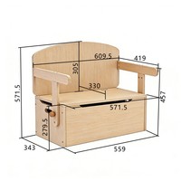 Ensemble table et chaises pour enfants avec organisateur de rangement, mobilier pour tout-petits, banc de rangement en bois pour jouets avec poignée