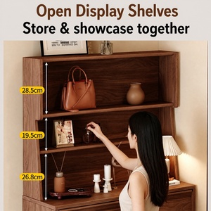 Scarpiera in legno di noce con cassetti inclinabili, mobile contenitore per ingresso, scarpiera ribaltabile per la casa - Product Image 5