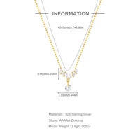Bijoux Glowluxe Bijoux en argent sterling 925 Collier à chaîne en zircon œil de cheval pour femmes
